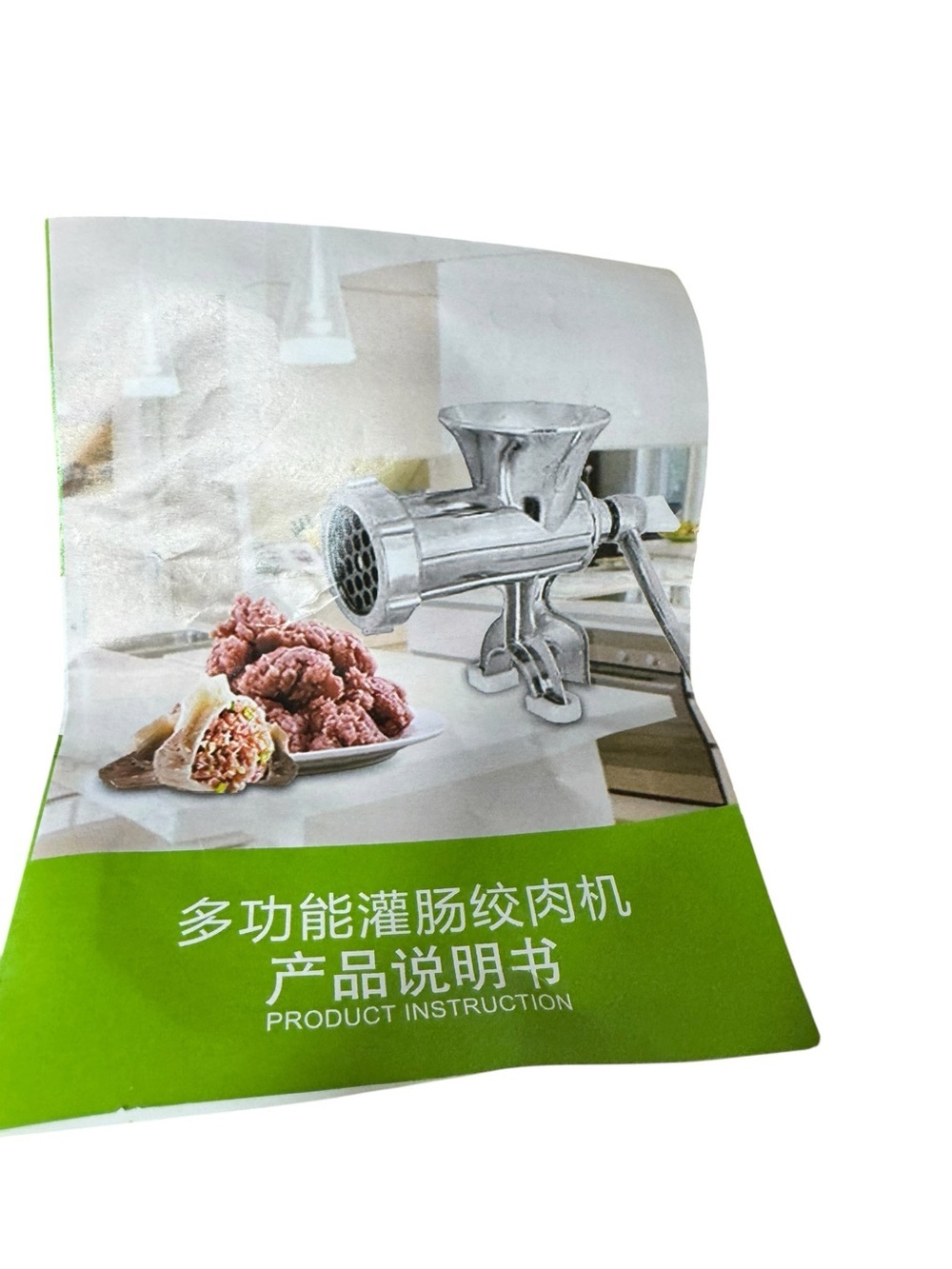 Manual Meat Grinder - Stainless Steel Silver Kitchen Tool